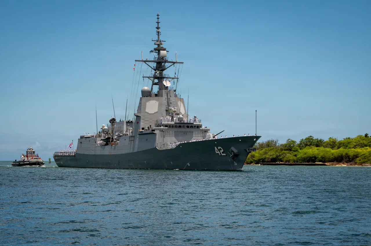 Hobart-class destroyer HMAS Sydney arriving at Pearl Harbor for RIMPAC 2026