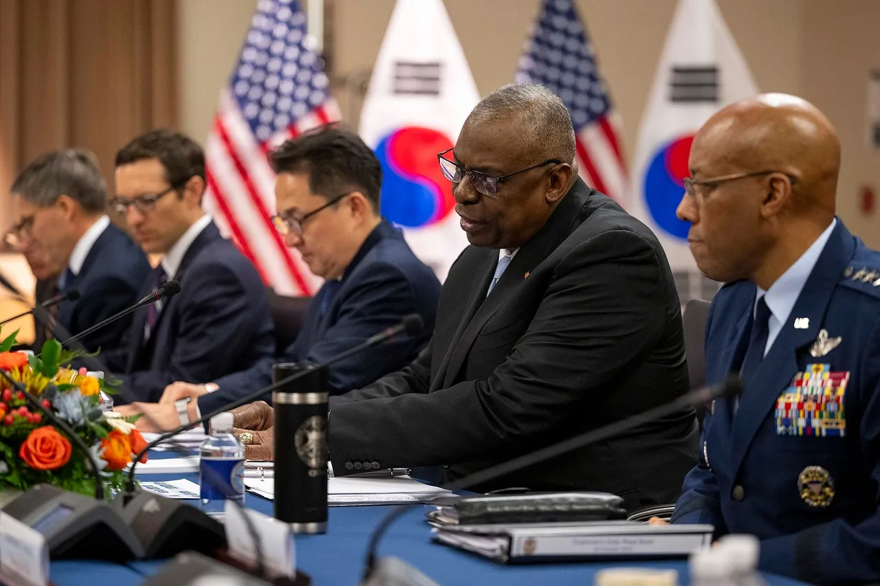 US and South Korean defence delegations seated facing each other across a long conference table at the Pentagon