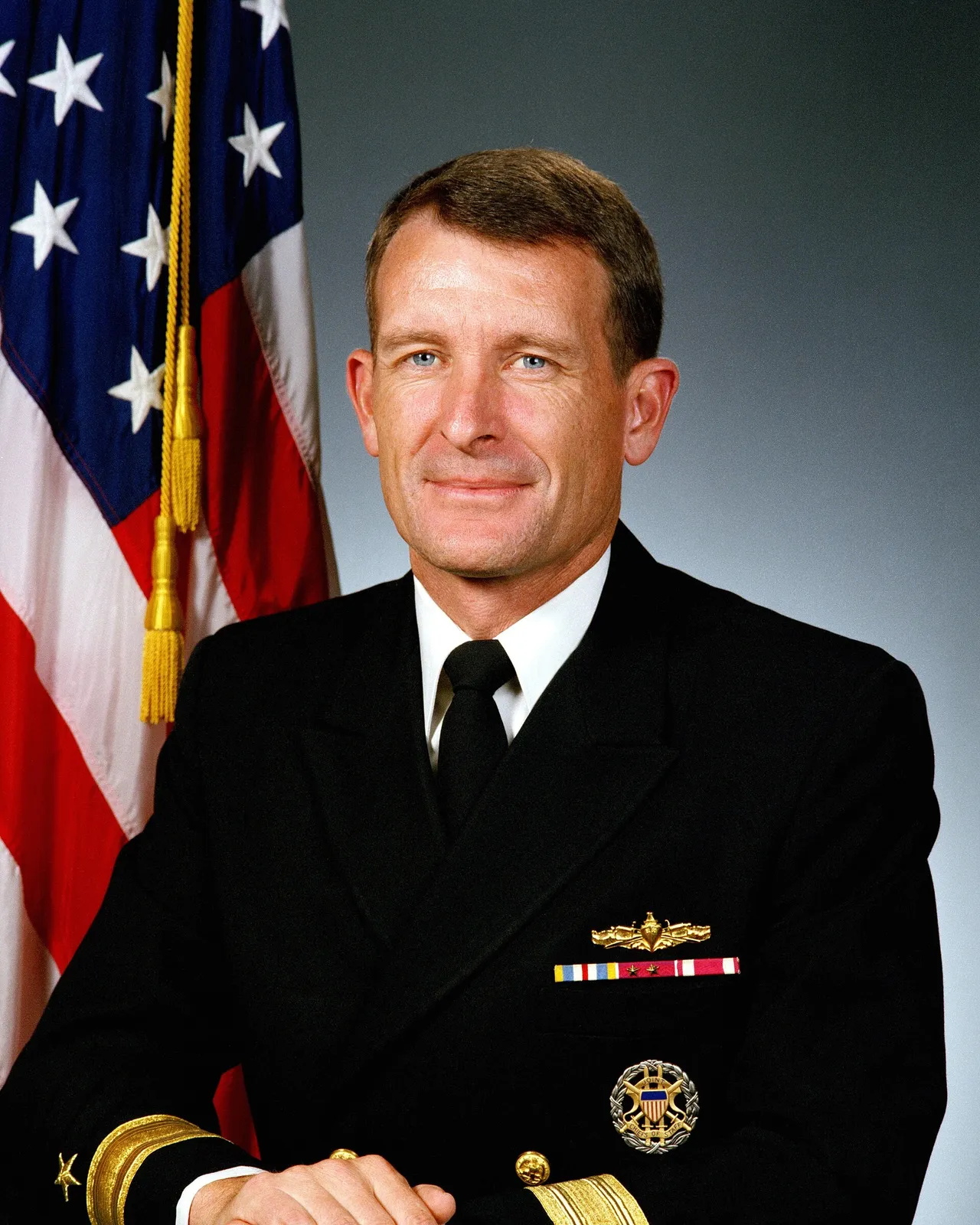 Official U.S. Navy portrait of Admiral Dennis C. Blair in dress uniform