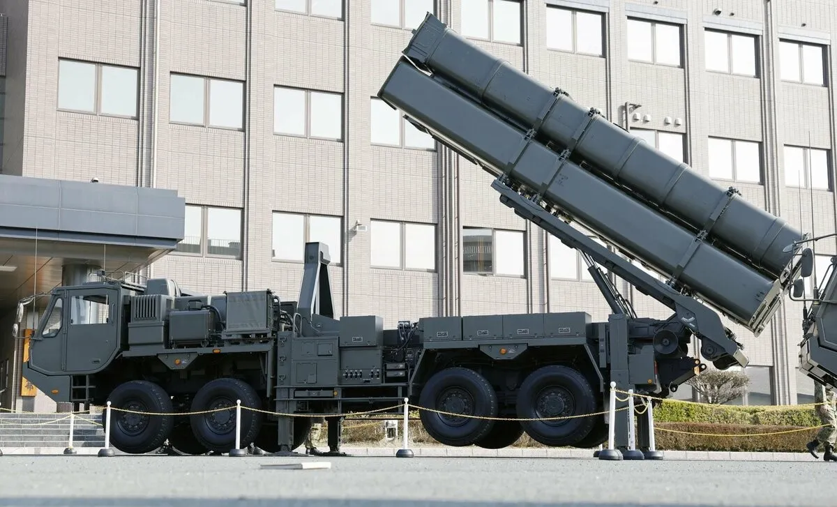 Japanese Type 12 land-to-ship missile launcher on display at Camp Kengun