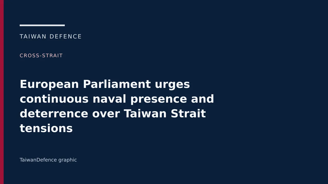 TaiwanDefence graphic. Cross-Strait. European Parliament urges continuous naval presence and deterrence over Taiwan Strait tensions