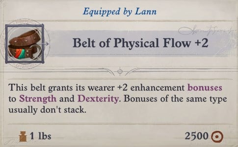 Belt of Physical Flow +2 Lann Companion Build Pathfinder WotR