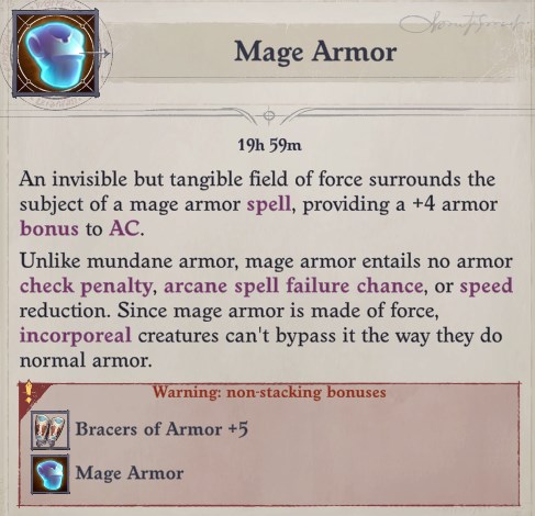 Mage Armor Non-Stacking Bonus Nenio Build Pathfinder Wrath of the Righteous Guide
