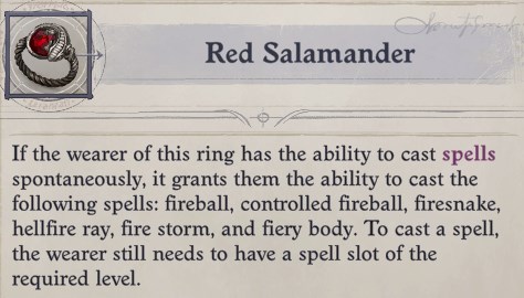 Red Salamander Ring Daeran Pathfinder Wrath of the Righteous Build