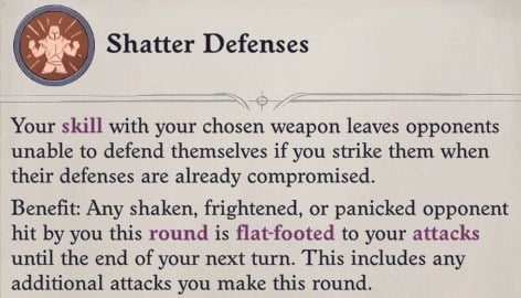 Shatter Defenses Feat Woljif Pathfinder Wrath of the Righteous Build